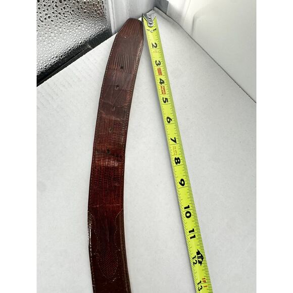 Nocona Mens Belt Size 46 Leather western Rodeo Brown Brass Buckle - Picture 11 of 13